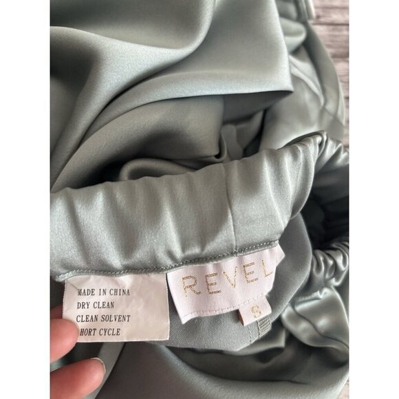 Revelry  Daybreak Satin Sleep Pants Sage Green Silky Women’s Small - Picture 7 of 9